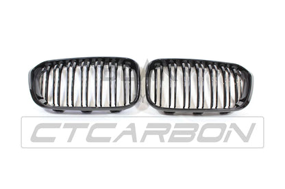 BMW F20 1 SERIES LCI DOUBLE SLAT GLOSS BLACK GRILLES